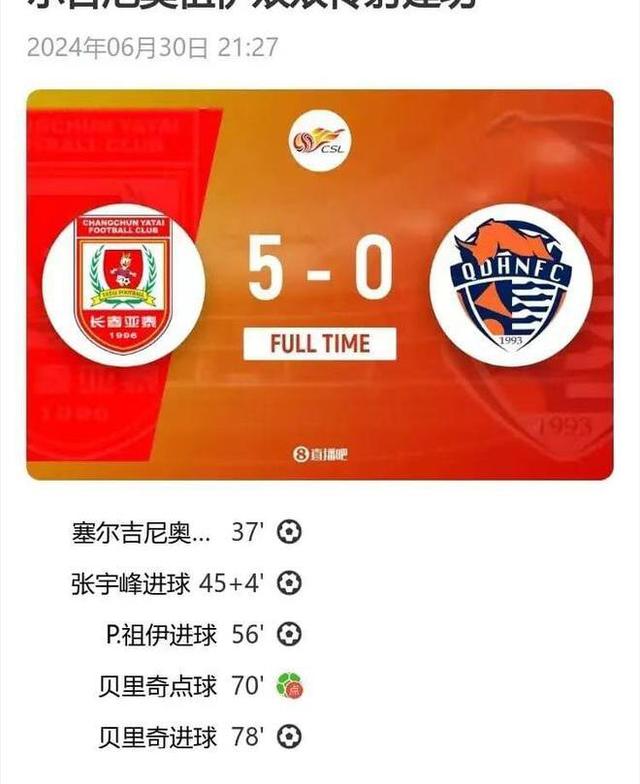 包含长春亚泰负于贵州恒丰智诚，中超保级战激烈的词条