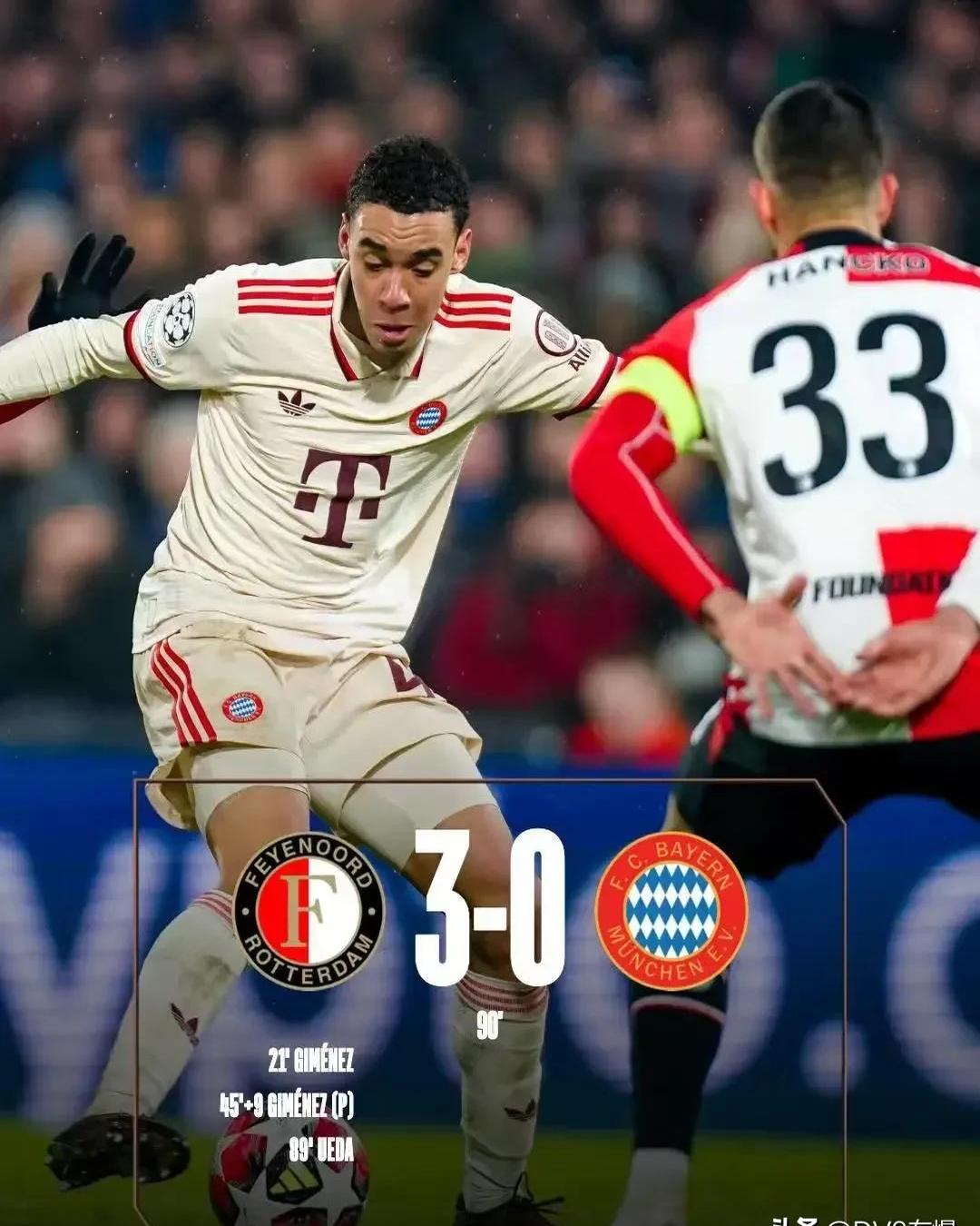 拜仁慕尼黑球员突破射门，轻松得分